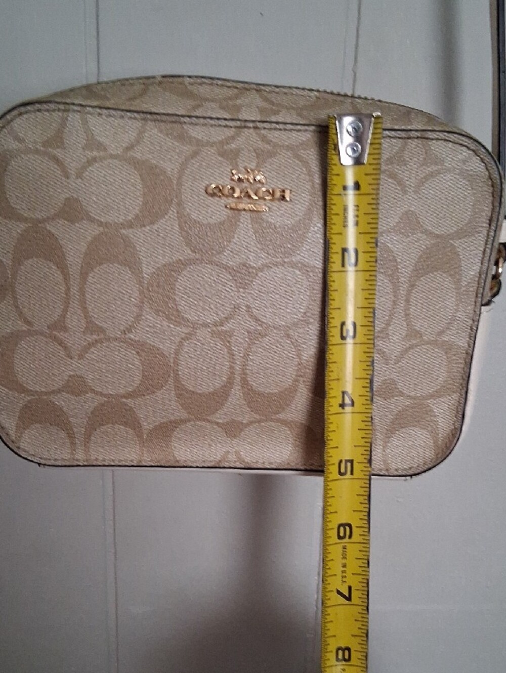 Coach Beige Signature Crossbody with Gold Logo - Picture 3 of 8